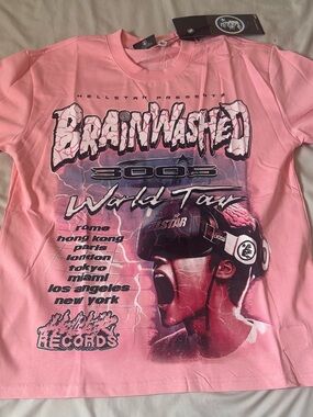 Pink 'Brainwashed' Graphic Tour Tee by Hellstar